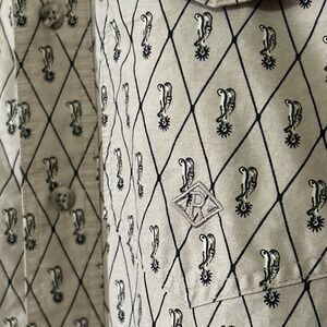 Roper Long Sleeve Button Down Shirt Men's L‎ Diamond Spurs Western Cowboy Rodeo